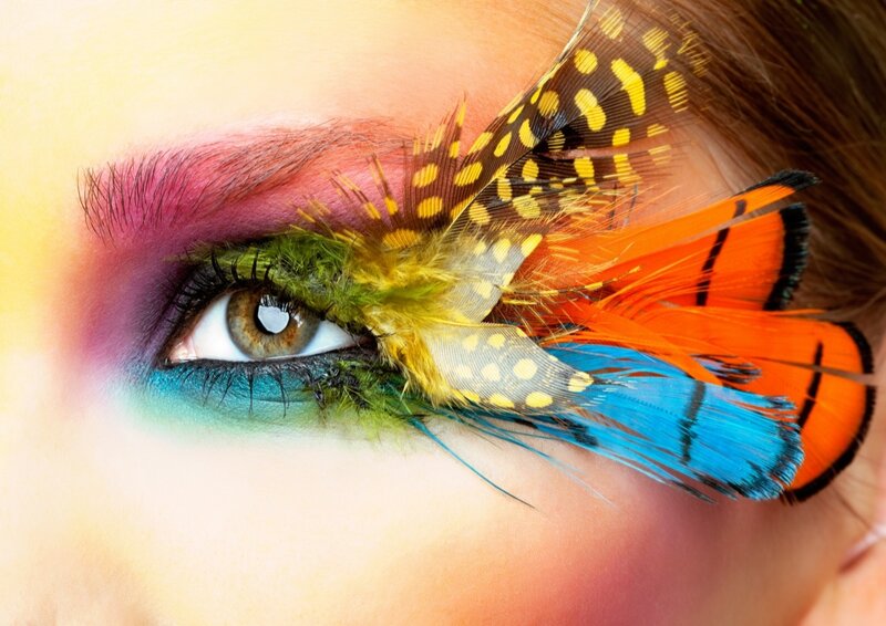 Eye with Colorful Makeup — Yellow