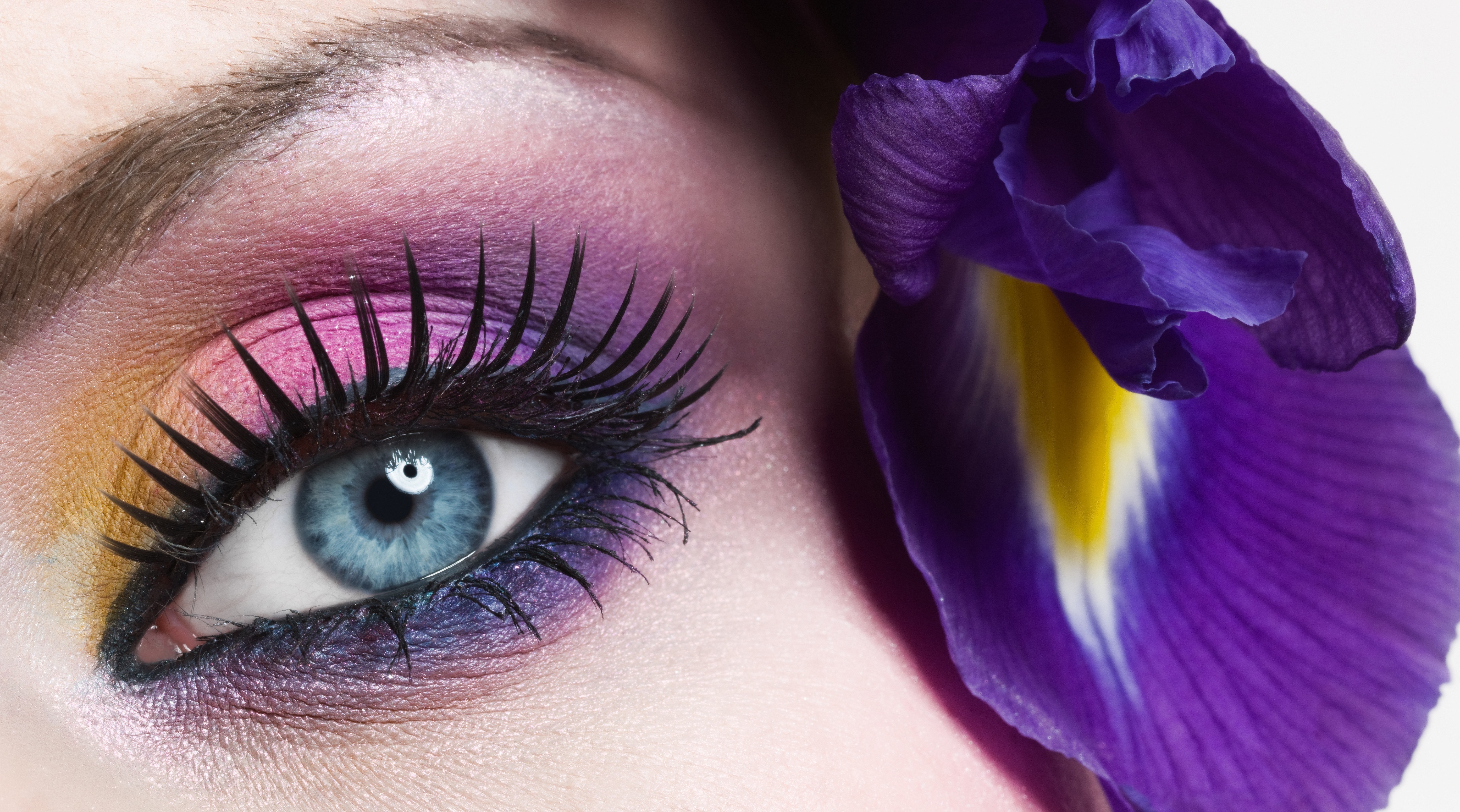 eye with colorful makeup
