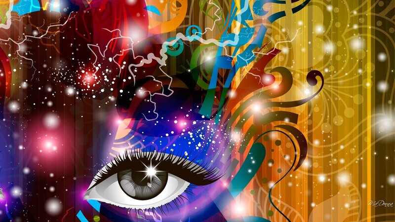 Eye with Colorful Patterns