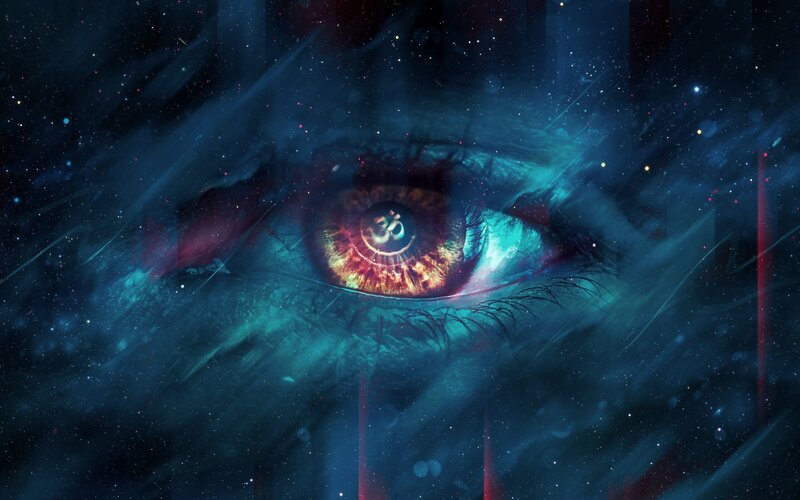 Eye with Cosmic Iris — Blue