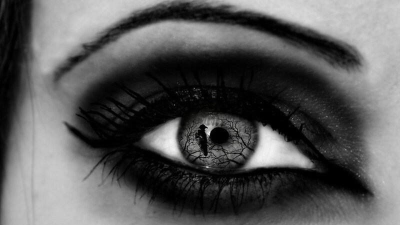 Eye with Crow Reflection