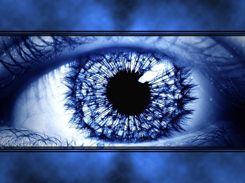 eye with dandelion pattern
