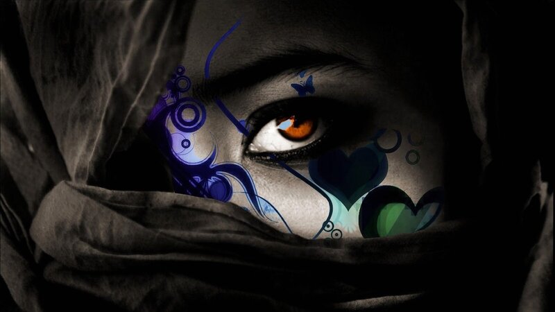 eye with digital art overlay