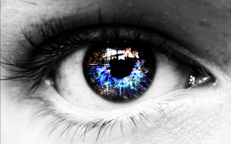 eye with digital effect