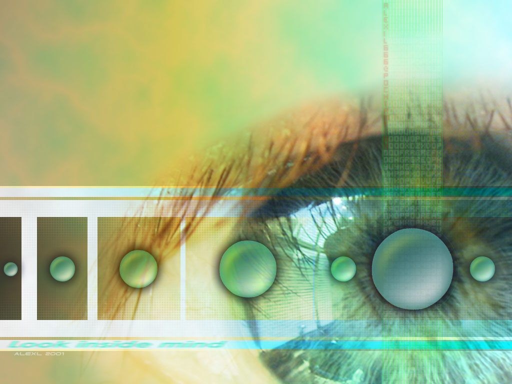 Eye with digital overlay