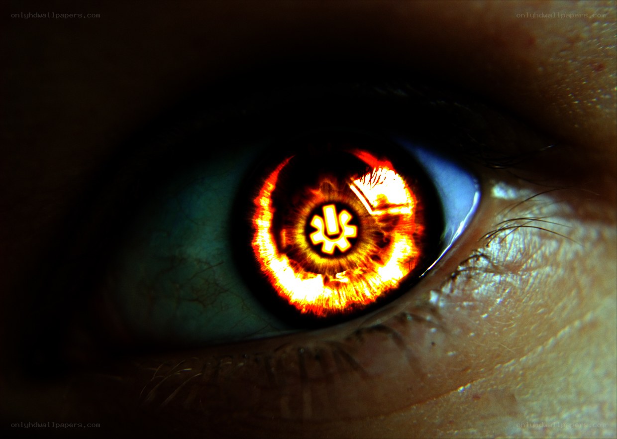eye with digital symbol