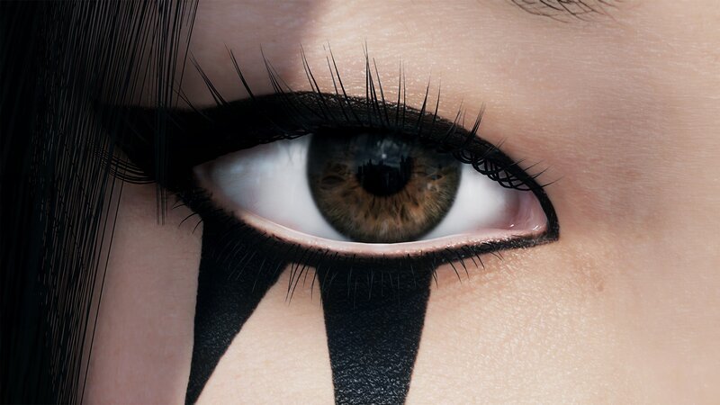 eye with dramatic makeup