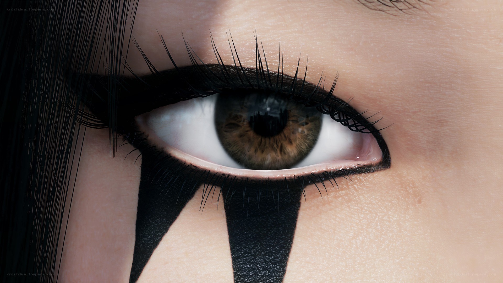 eye with dramatic makeup