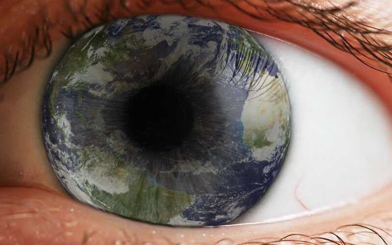Eye with Earth Iris — Blue