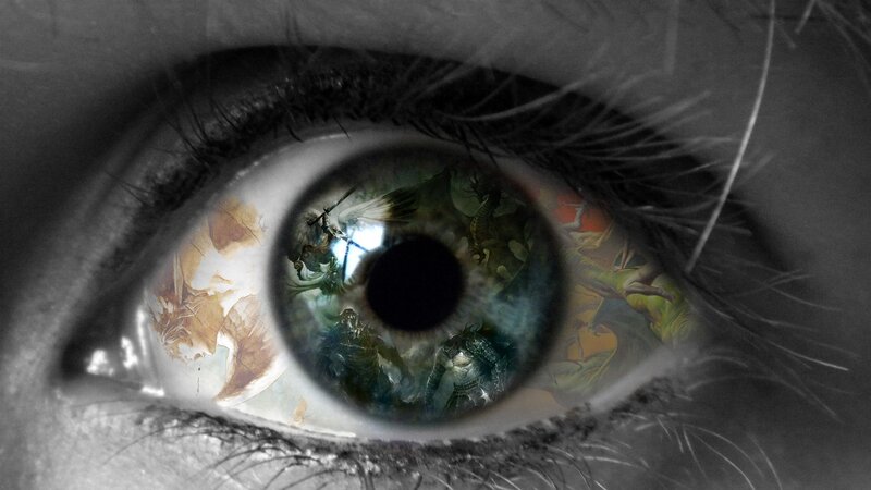 eye with fantasy reflection