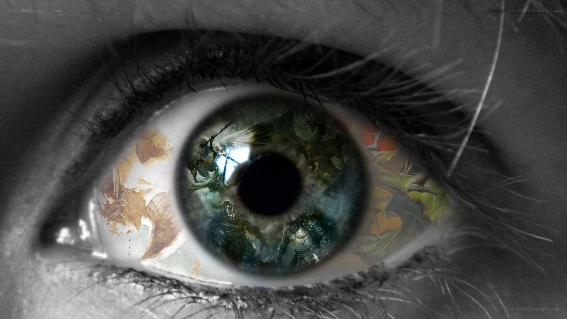eye with fantasy reflection
