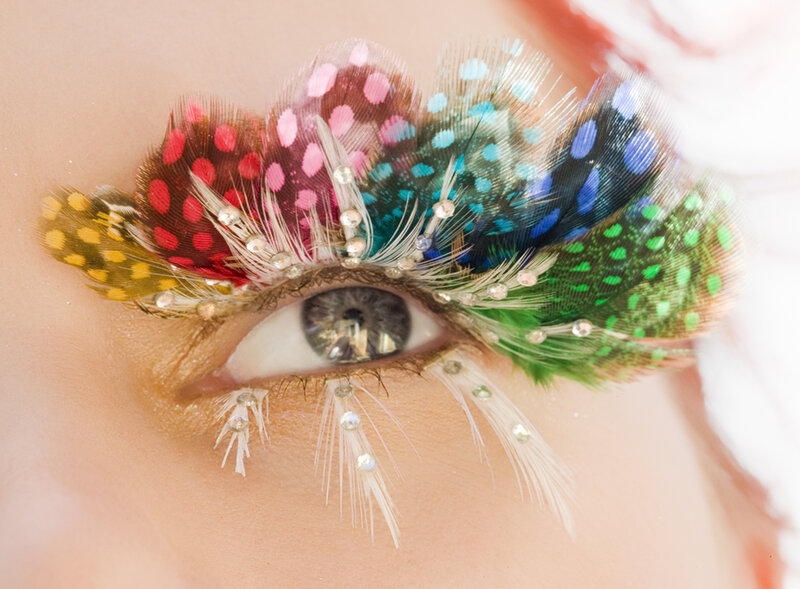Eye with Feather Makeup