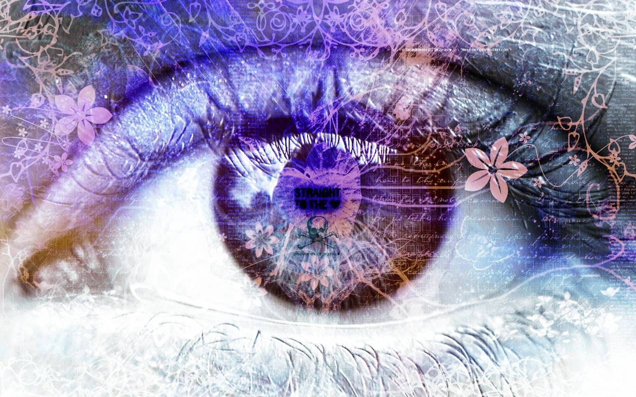 eye with floral overlay