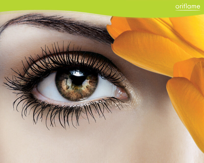 eye with flower close-up