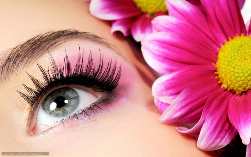 eye with flower close-up
