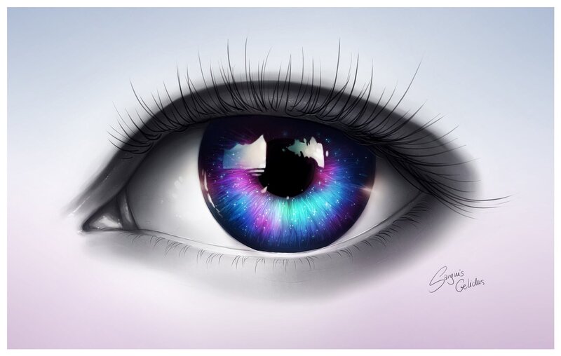 eye with galaxy iris