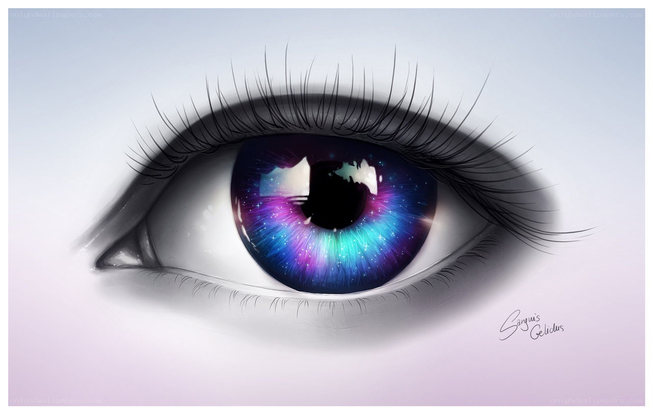 eye with galaxy iris