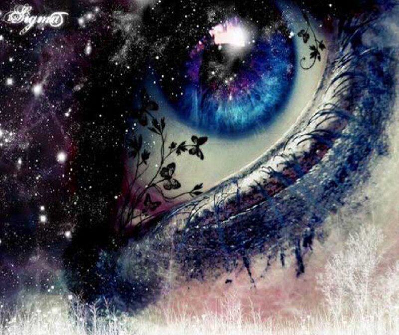 Eye with Galaxy Iris — Blue