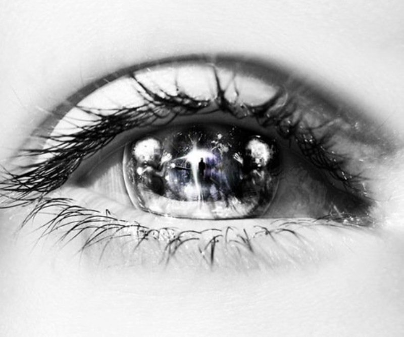 Eye with Galaxy Reflection — Black
