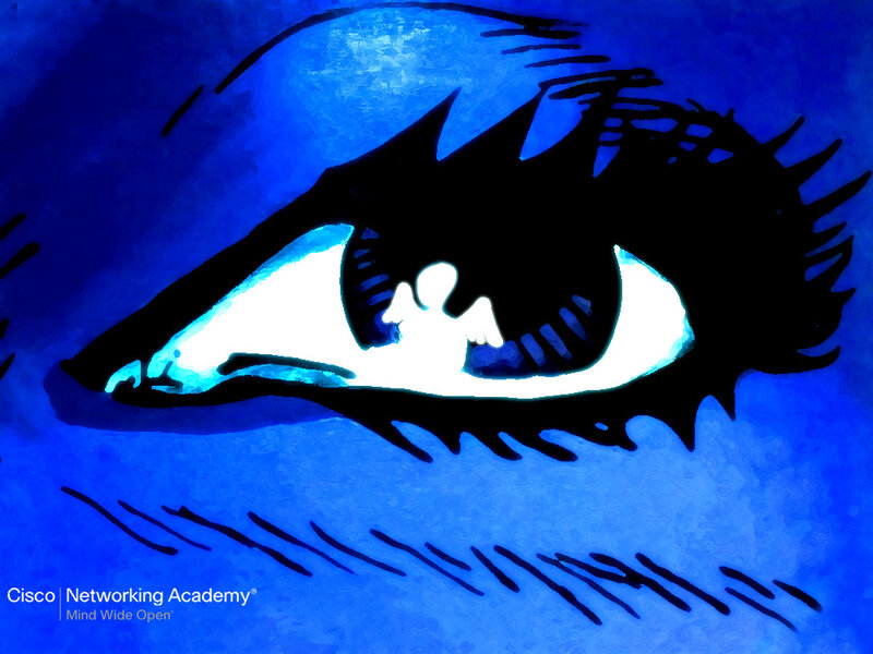 Eye with Glowing Pupil