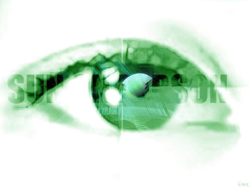 eye with green landscape reflection