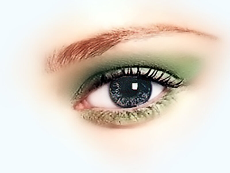 eye with green makeup