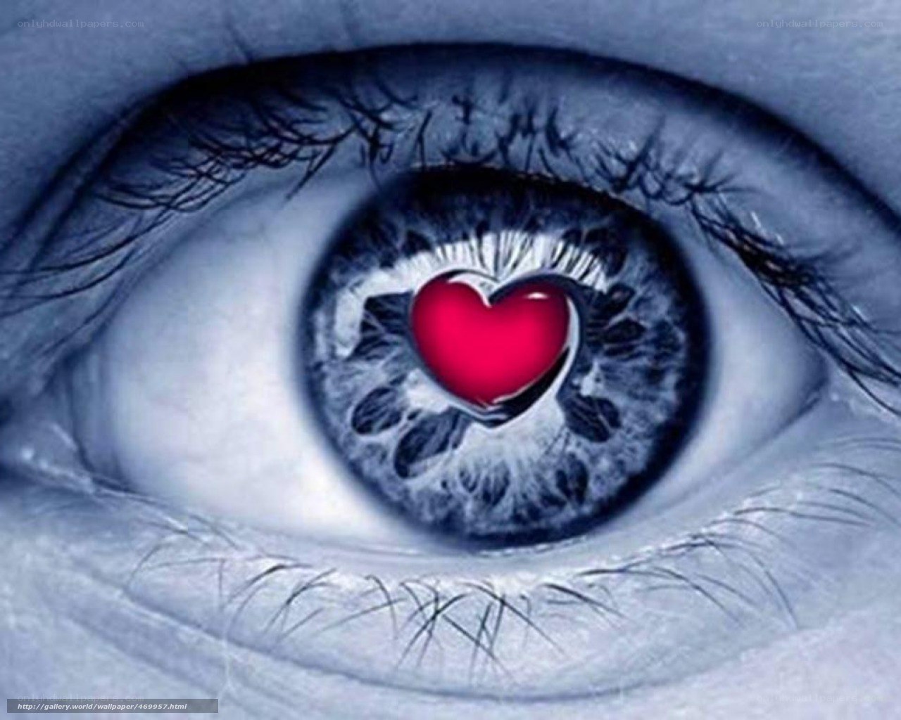 eye with heart in pupil