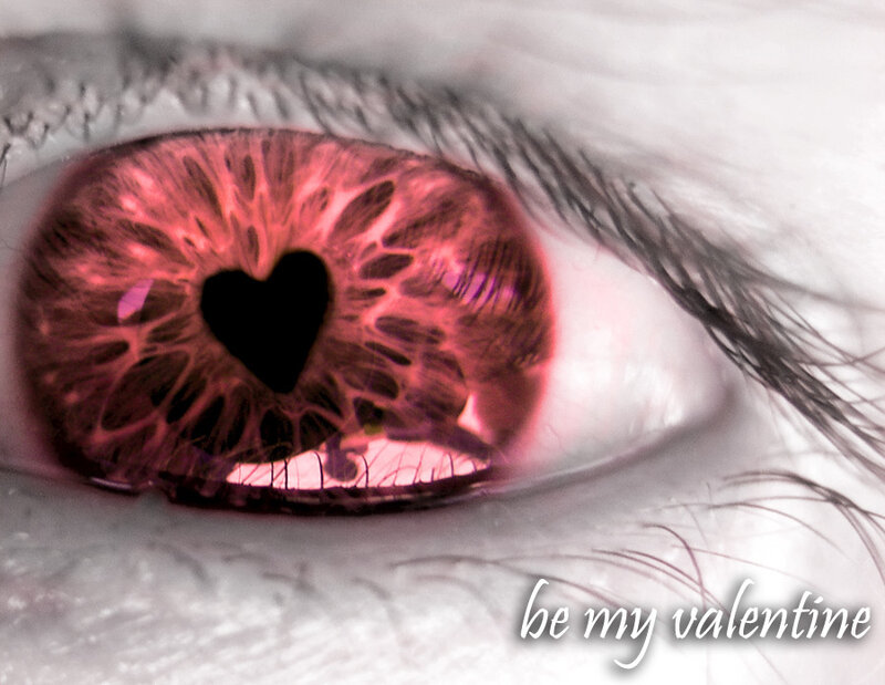 eye with heart-shaped pupil