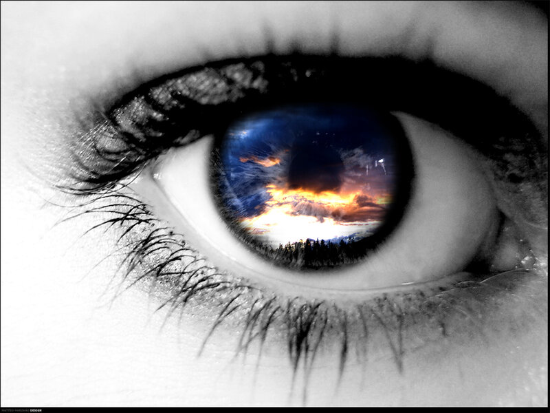 Eye with Landscape Reflection — Black