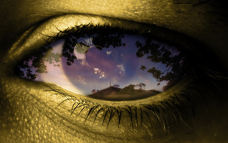 Eye with Landscape Reflection — Gold
