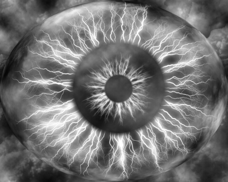 Eye with Lightning Patterns — Black