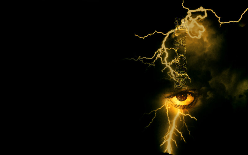 eye with lightning storm