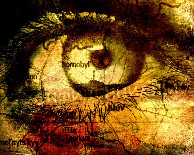 eye with map overlay