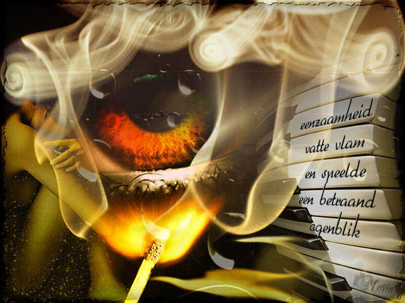Eye with Match Flame
