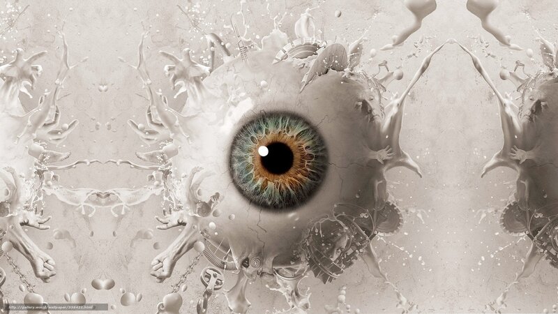 eye with mechanical splashes