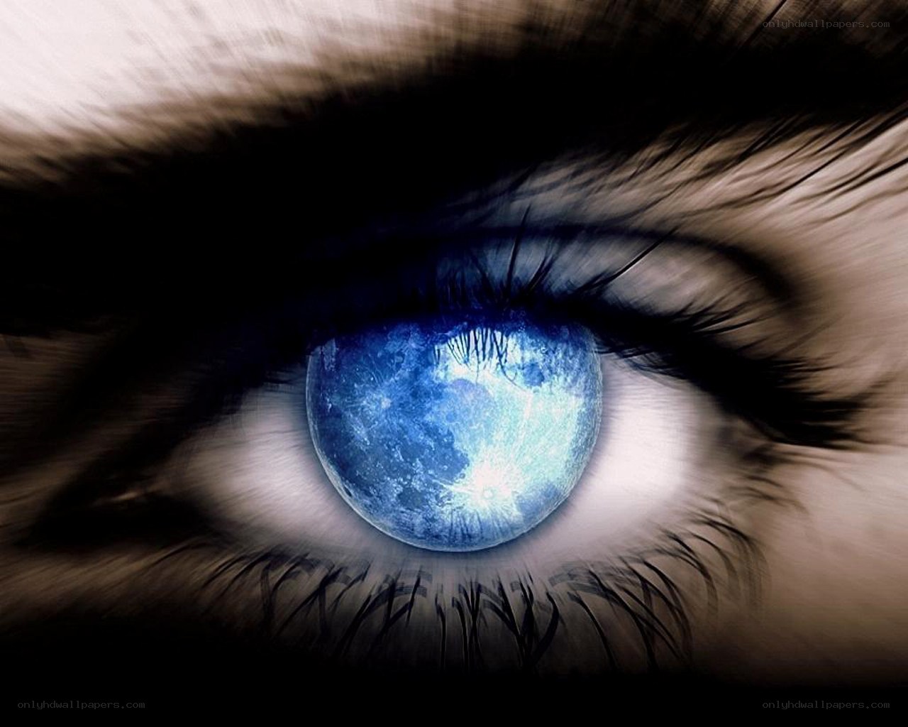 eye with moon in pupil