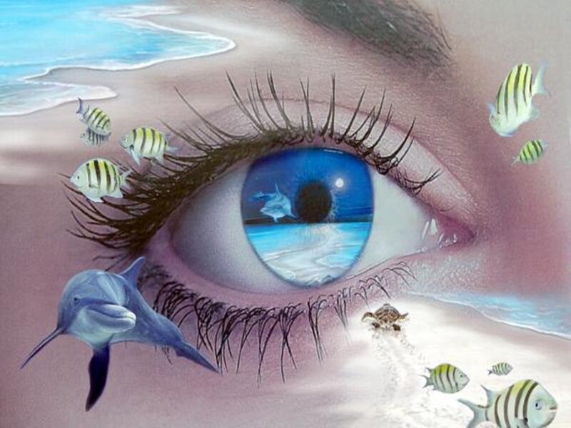 Eye with Ocean Reflection