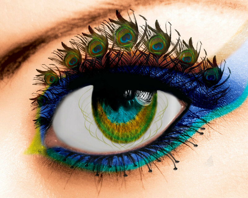 Eye with Peacock Feathers