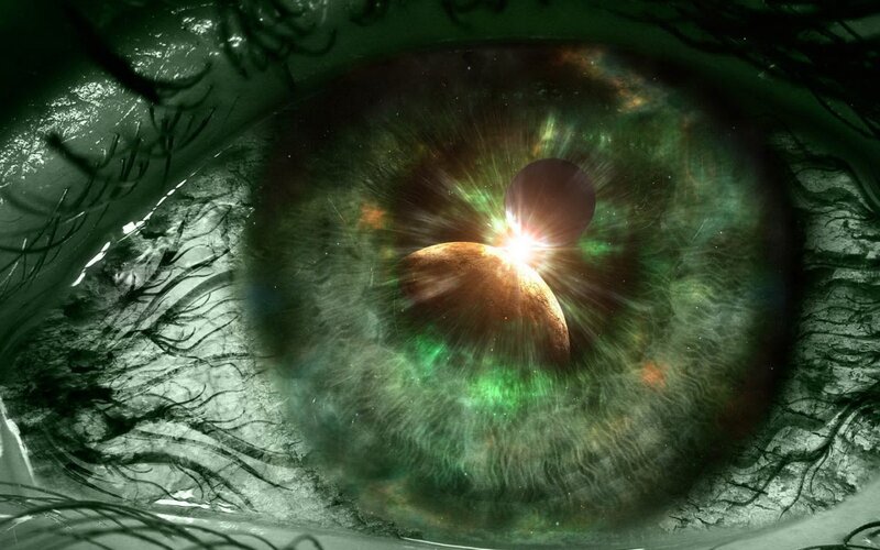 Eye with Planet Scene