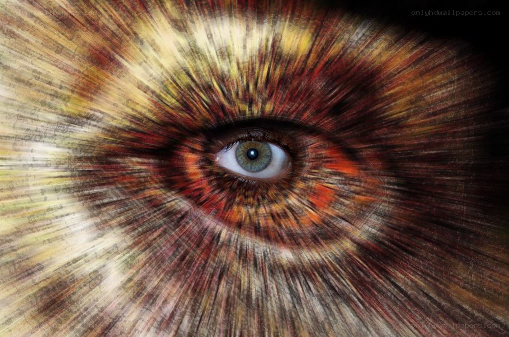 eye with radiant light effect