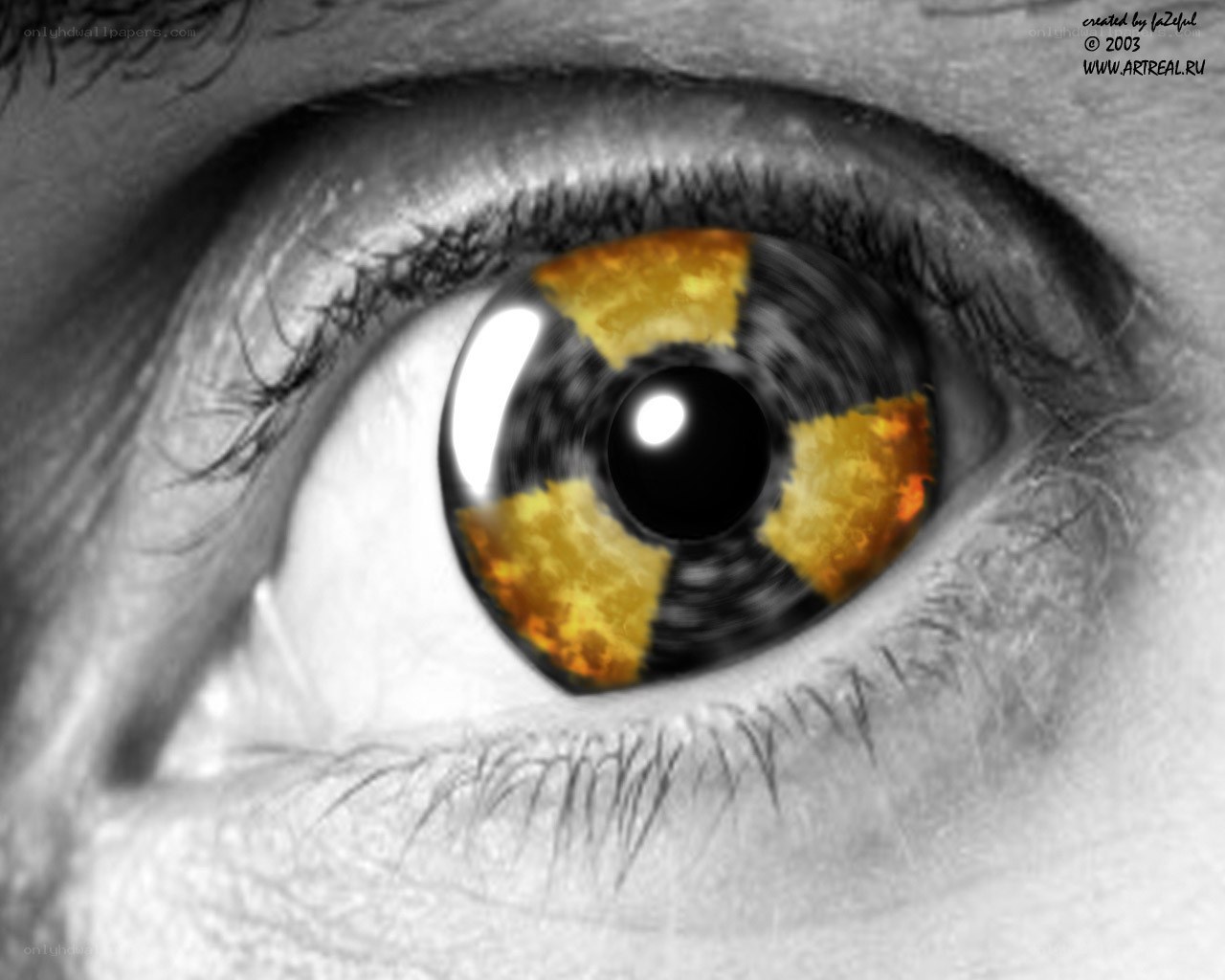 eye with radiation symbol