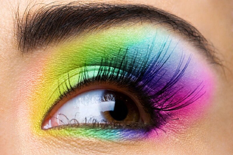 Eye with Rainbow Makeup