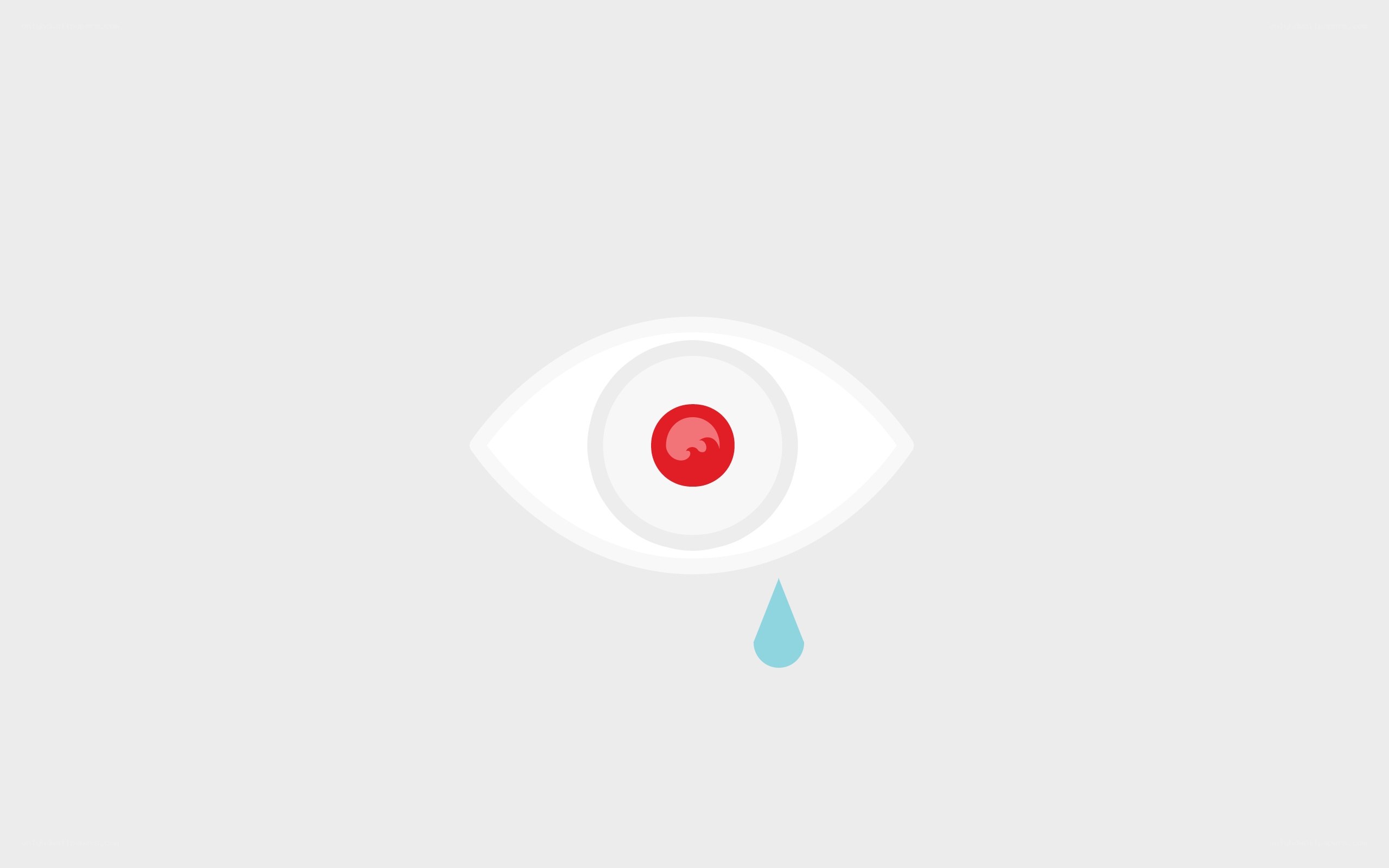 eye with red pupil and tear