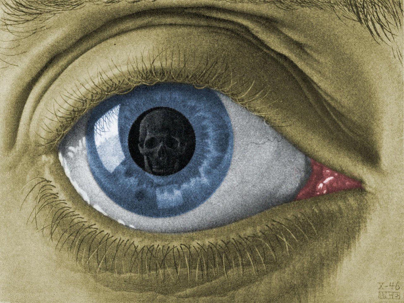 Eye with skull in pupil