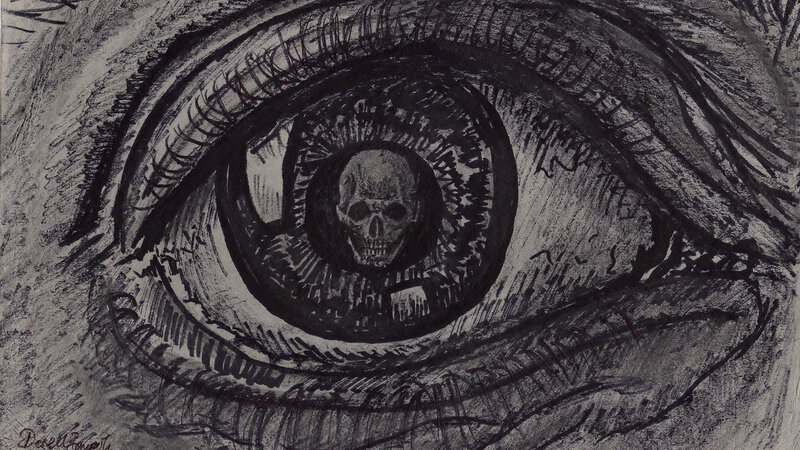 eye with skull in pupil
