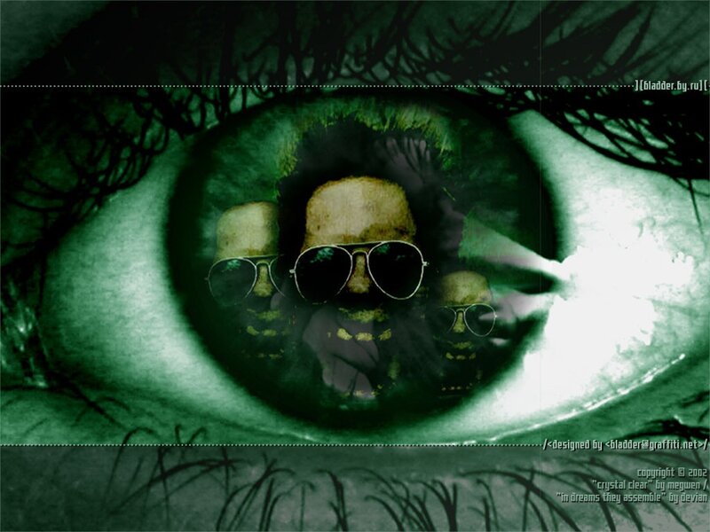 eye with skull reflection