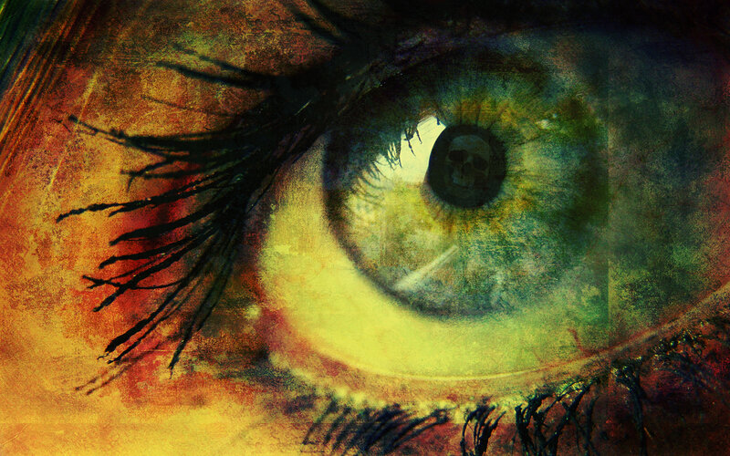 Eye with Skull Reflection — Green