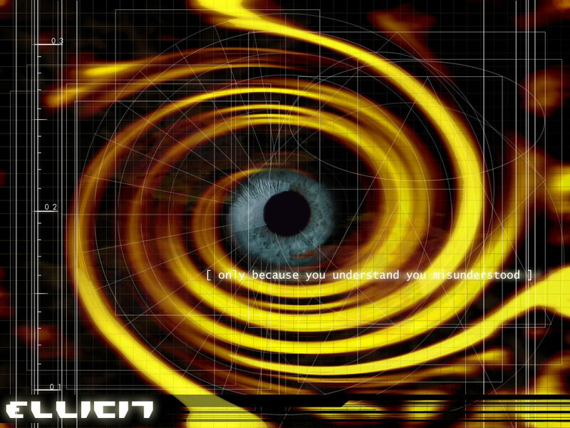 Eye with spiral and text