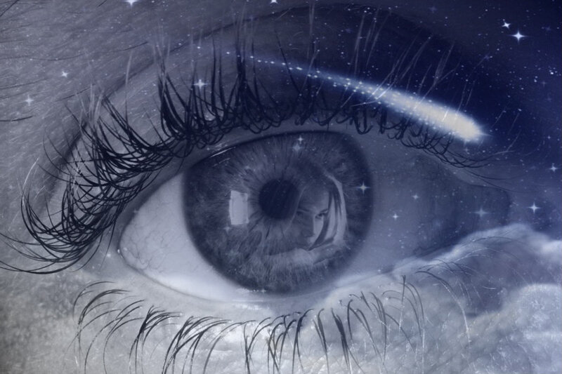 Eye with Starry Reflection — Blue