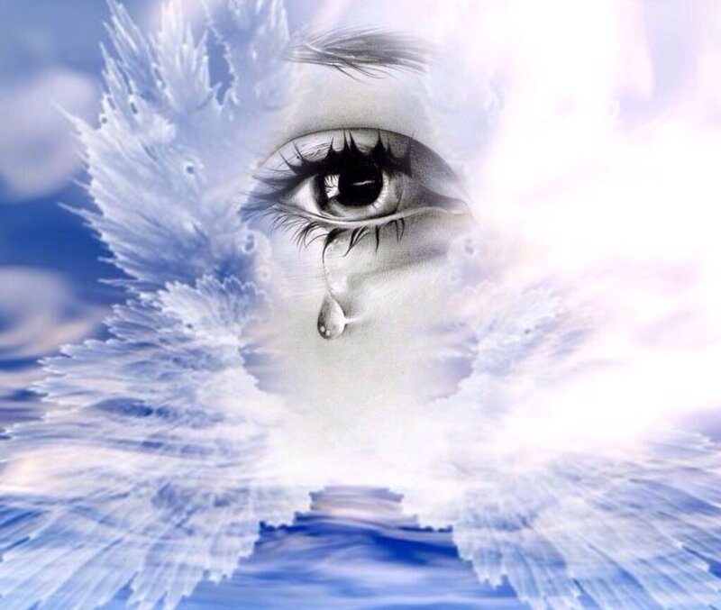 Eye with Tear and Wings